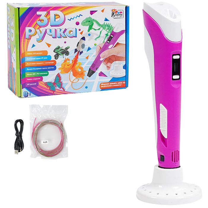 Ручка 3D "4FUN Game Club", USB кабель живлення, в коробці