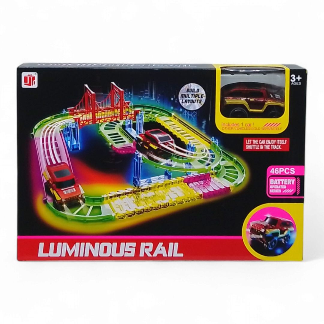 Трек Magic Track Lumimous Rail 46 елементів батар.  світиться в темряві короб.  34*6*23см