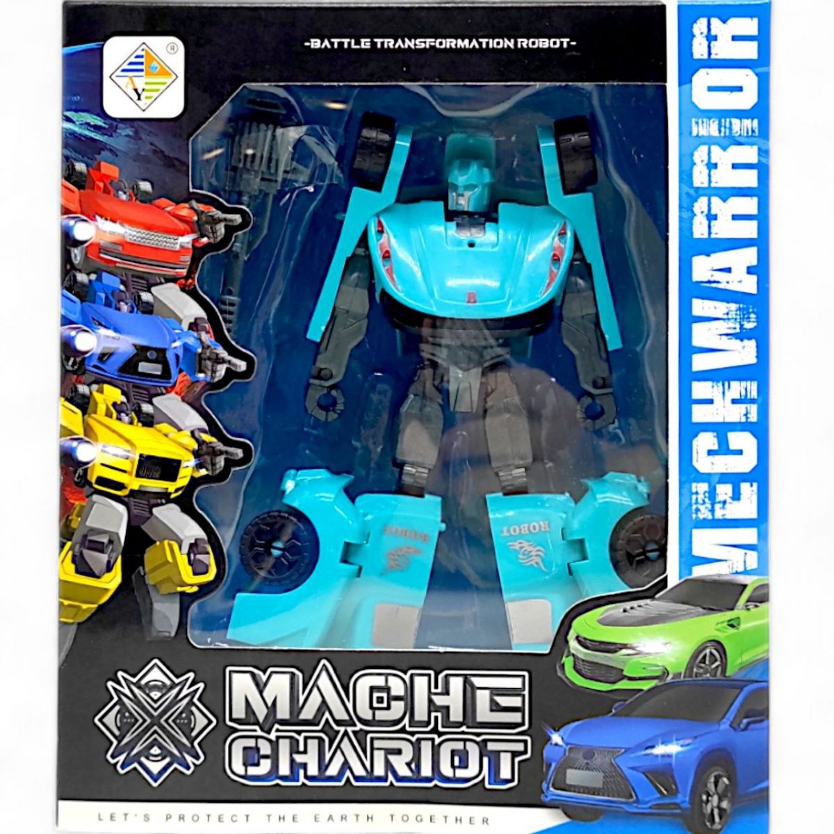 Трансформер "Mecha Chariot.  Легковая машина", бирюзовый