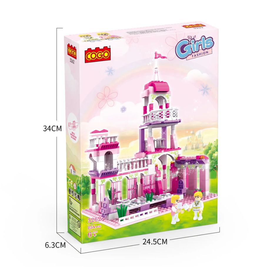 Конструктор "Дівчатка" (254 елм. ) Рожевий замок / COGO  фото 1