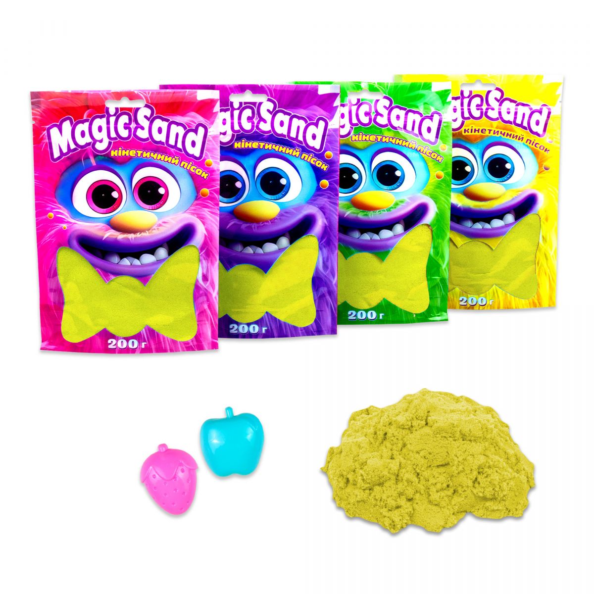 Кінетичний пісок "Magic sand" в пакеті, жовтий, 0,200 кг