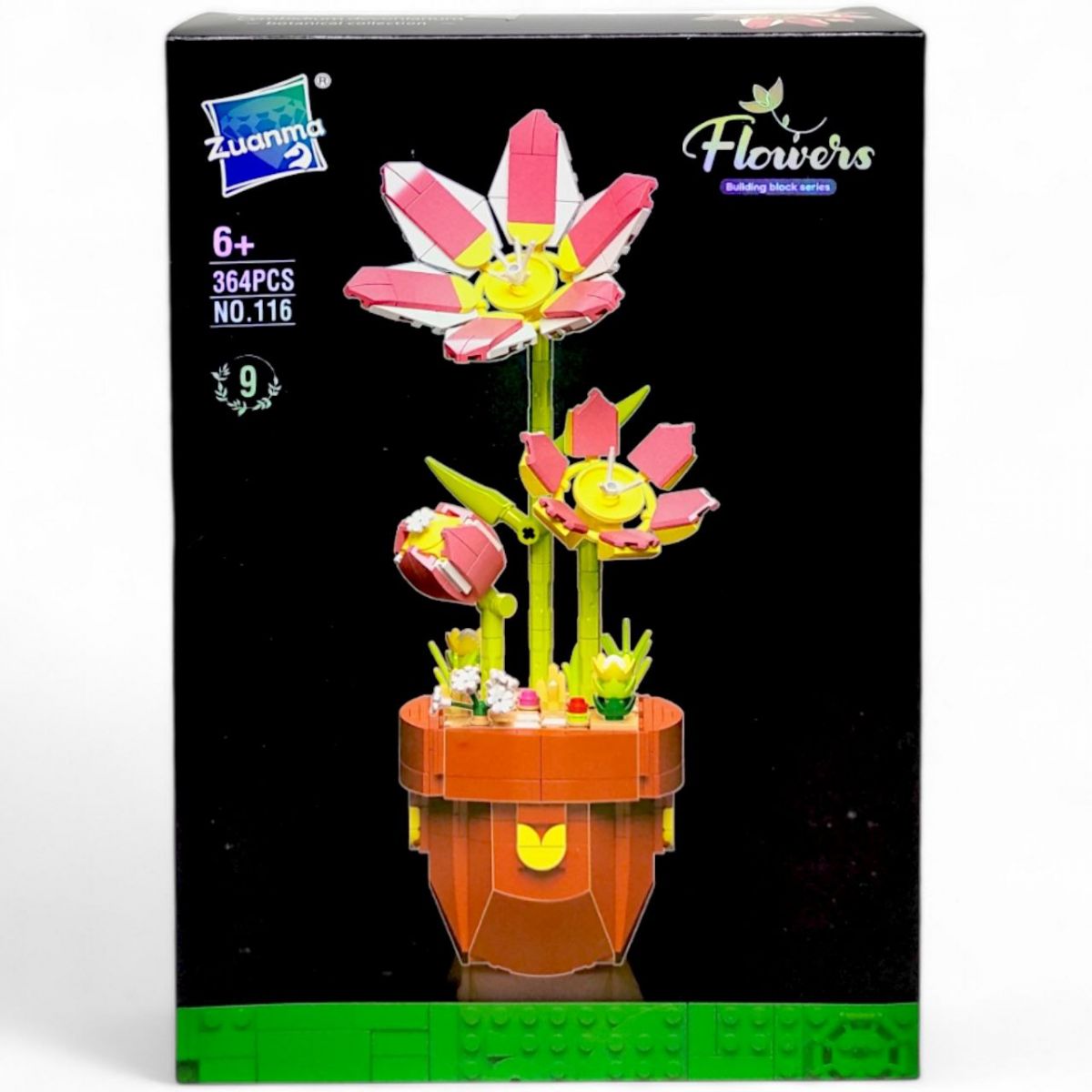 Конструктор "Flowers" (364 дет), собранная конструкция - 30х11,5 см