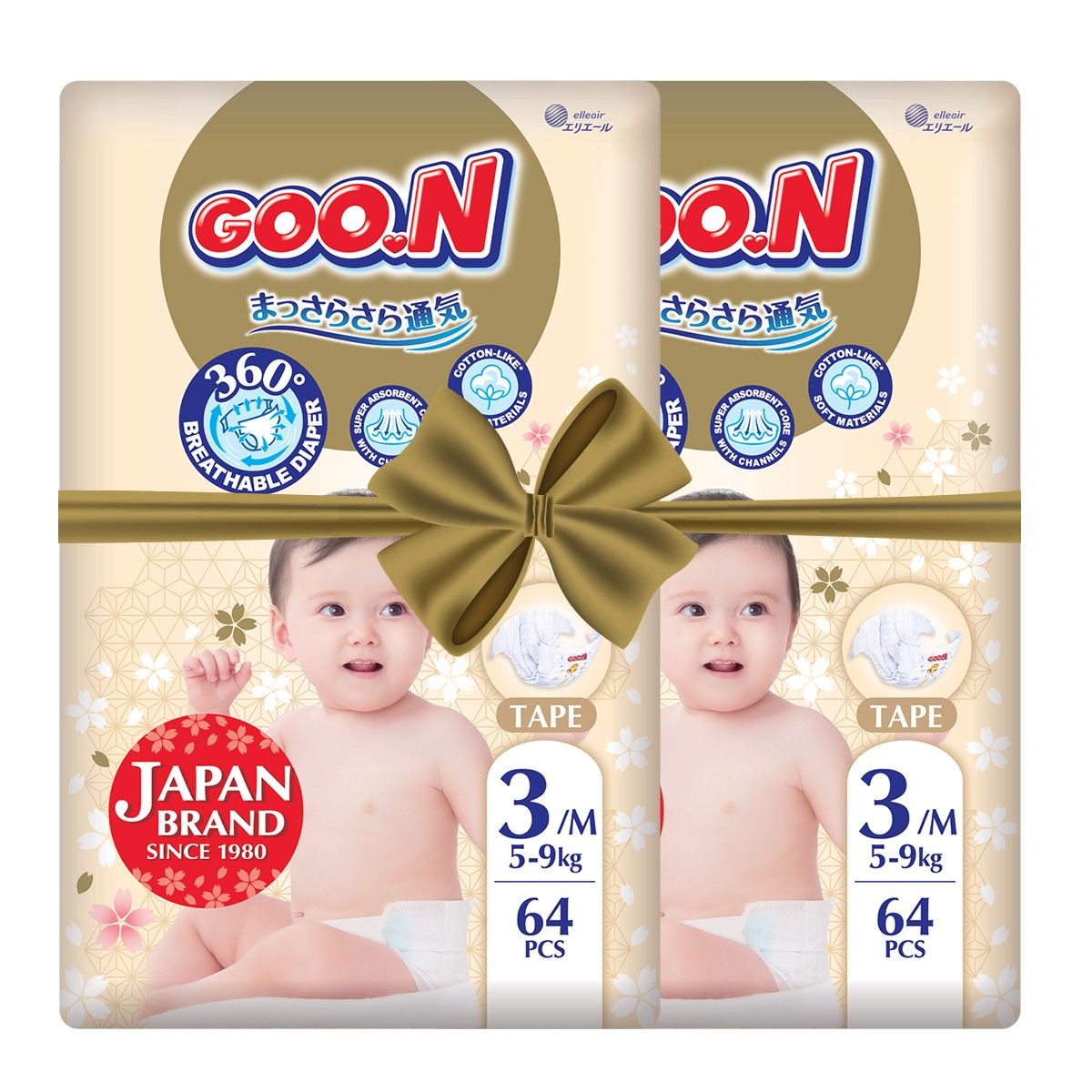 Підгузки GOO. N Premium Soft для дітей (розмір 3(M), 5-9 kg, 128 шт. )