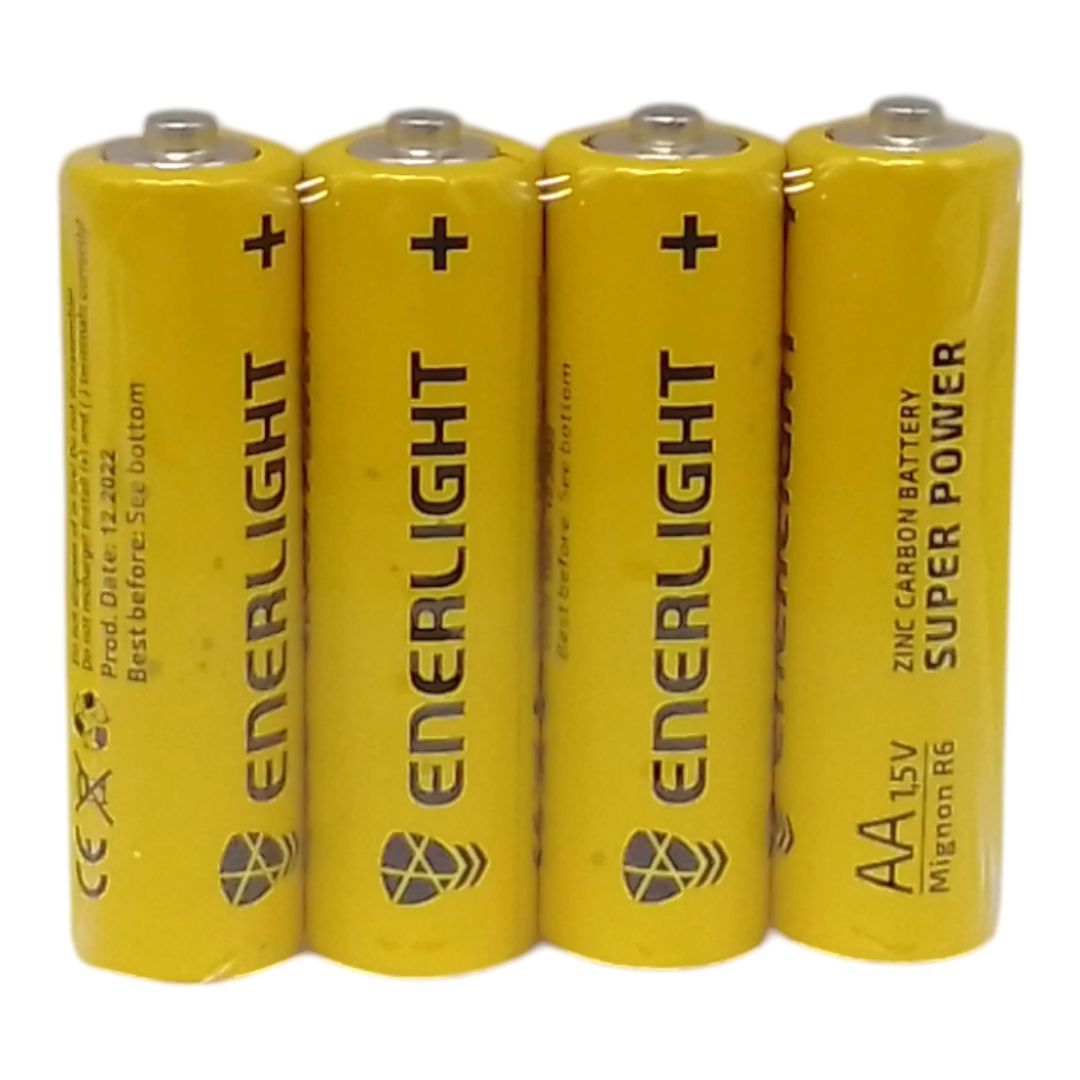 Батарейки сольова ENERLIGHT R-6 SP-4 AA, 4 штуки