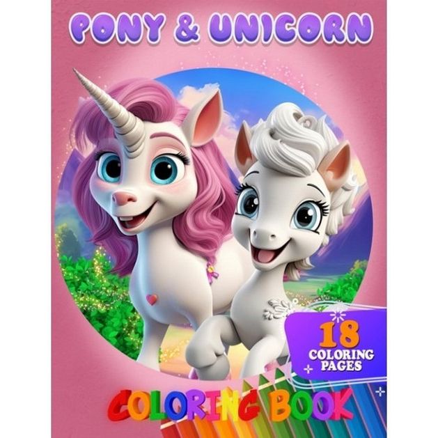 Розмальовка "Pony&Unicorn" 18 малюнків