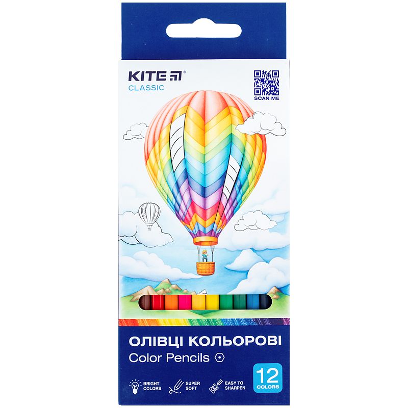 Олівці кольорові, 12 шт.  Kite Classic