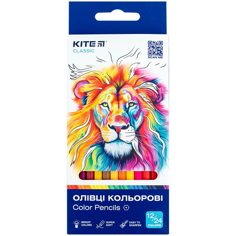 Олівці кольорові двосторонні, 12 шт.  Kite Classic