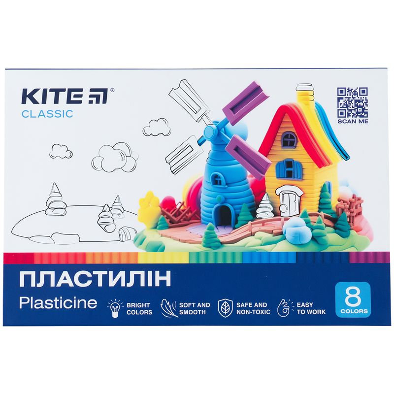 Пластилин, 8 цветов, 160 г.  Kite Classic