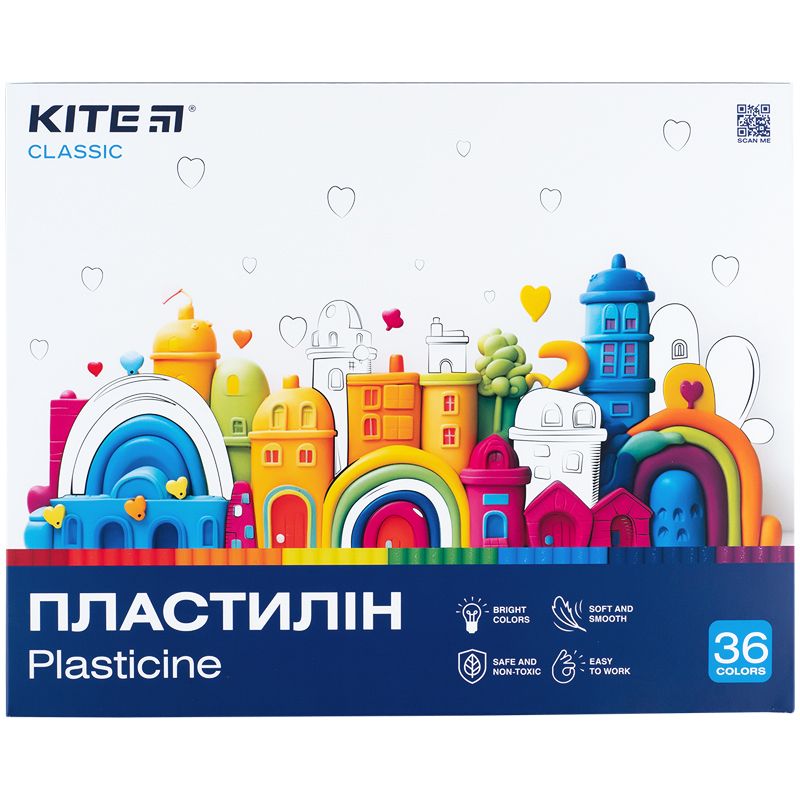 Пластилін, 36 кольорів, 720 г.  Kite Classic