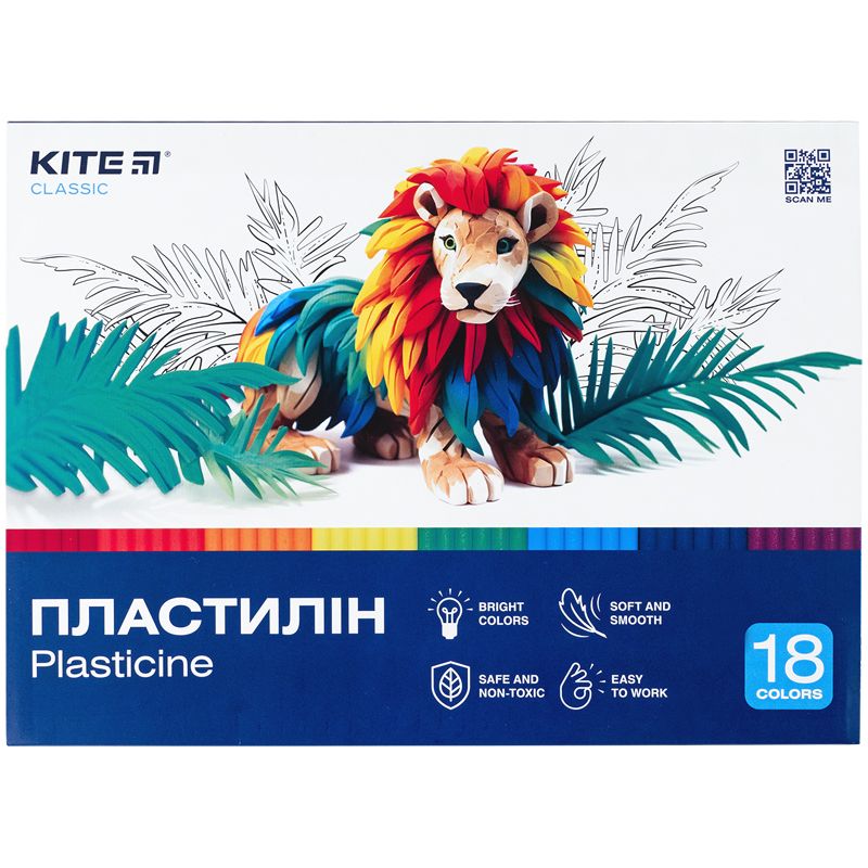 Пластилін, 18 кольорів, 360 г.  Kite Classic