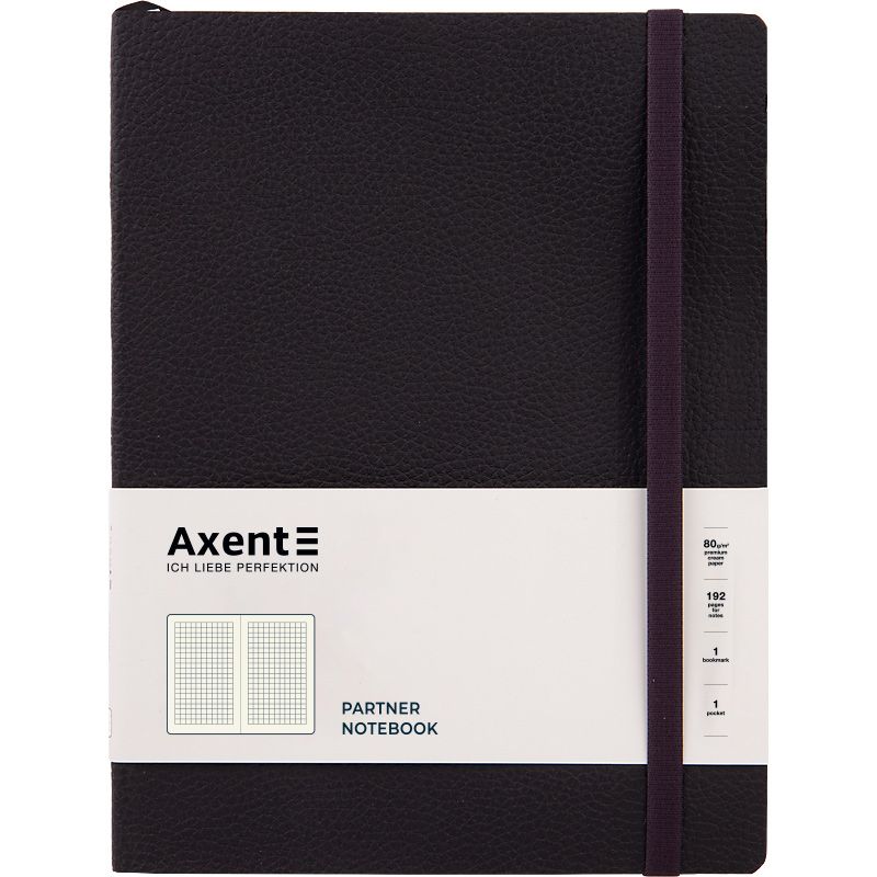 Книга записна Partner Soft L, 190*250, 96 арк, кліт, чорна Книга записна Partner Soft L, 190*250, 96 арк, кліт, чорна