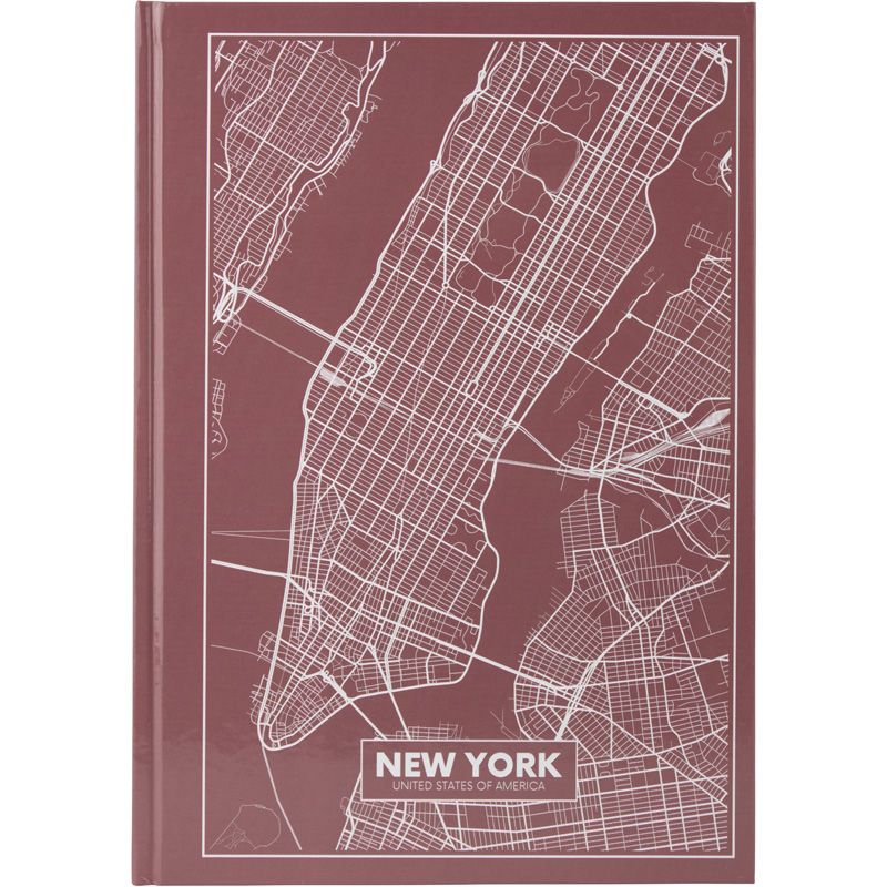 Книга записна А4 Maps New York, 96арк. , кліт. , рожево-корич. Книга записна А4 Maps New York, 96арк. , кліт. , рожево-корич.