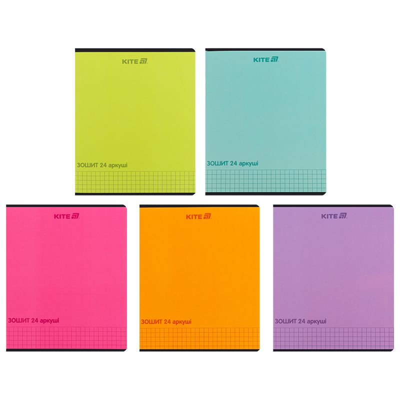 Зошит 24 арк. , кл. , софт тач + УФ лак, Kite One color Зошит 24 арк. , кл. , софт тач + УФ лак, Kite One color