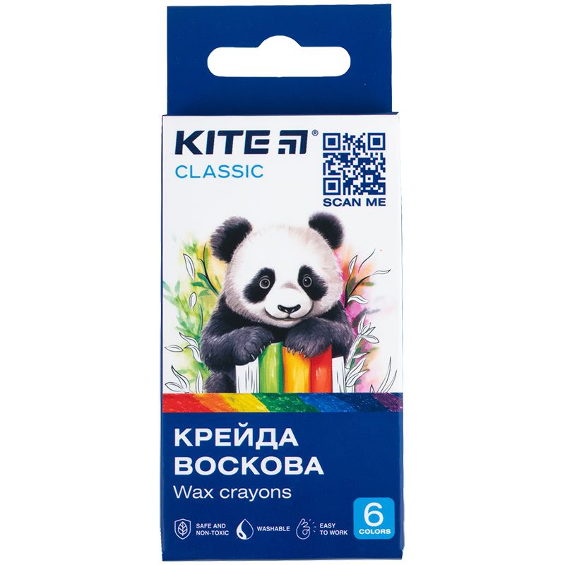 Крейда воскова, 6 кольорів Kite Classic Крейда воскова, 6 кольорів Kite Classic