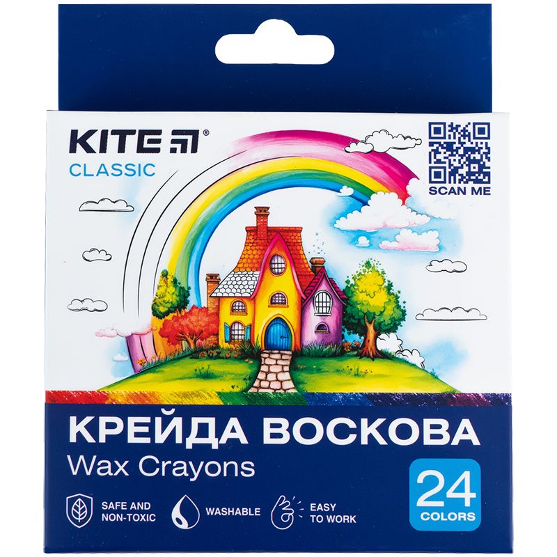 Крейда воскова, 24 кольори Kite Classic Крейда воскова, 24 кольори Kite Classic