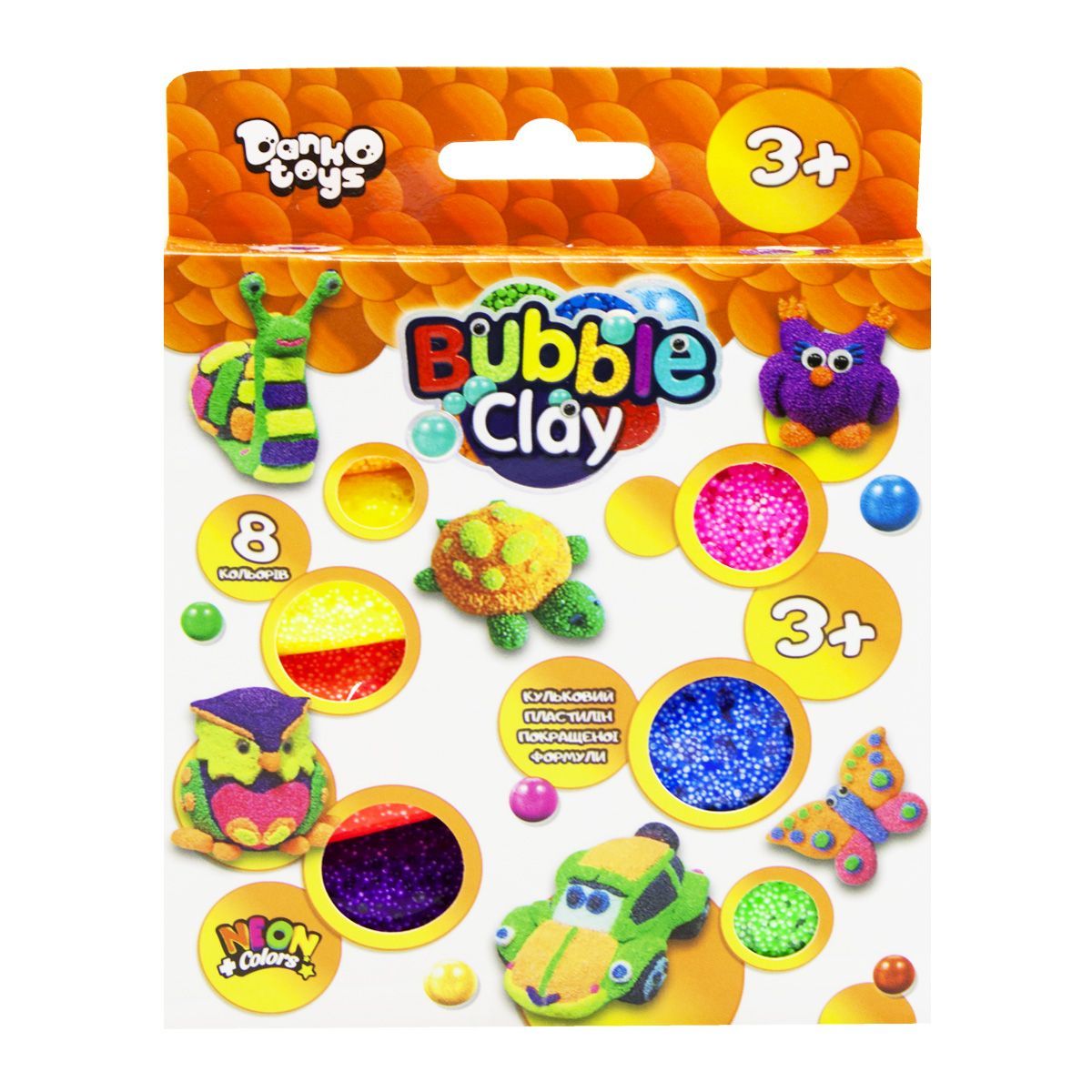 Уцінка. Кульковий пластилін "Bubble Clay" 8 кольорів укр Затвердів Уцінка. Кульковий пластилін "Bubble Clay" 8 кольорів укр Затвердів