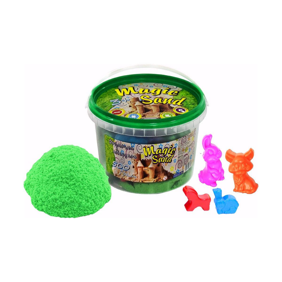 Кінетичний пісок "Magic sand", зелений, 500 г Кінетичний пісок "Magic sand", зелений, 500 г