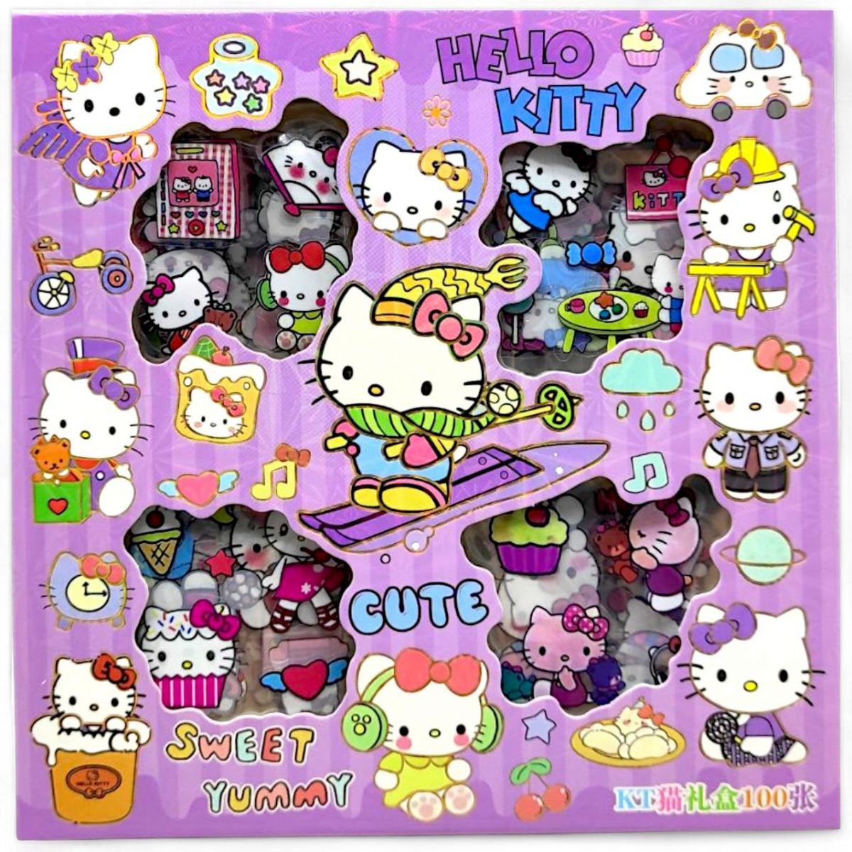 Наліпки "Hello Kitty" (100 листочків 6х6 см з наліпками) вид 2 Наліпки "Hello Kitty" (100 листочків 6х6 см з наліпками) вид 2