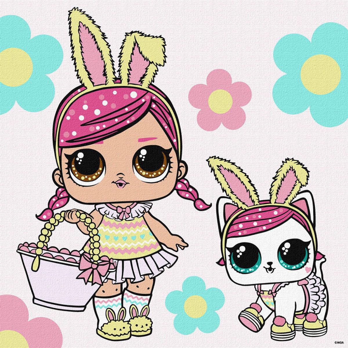 Картина за номерами "L. O. L. Surprise! Spring Bling Hops with Kittea" 40х40 см Картина за номерами "L. O. L. Surprise! Spring Bling Hops with Kittea" 40х40 см