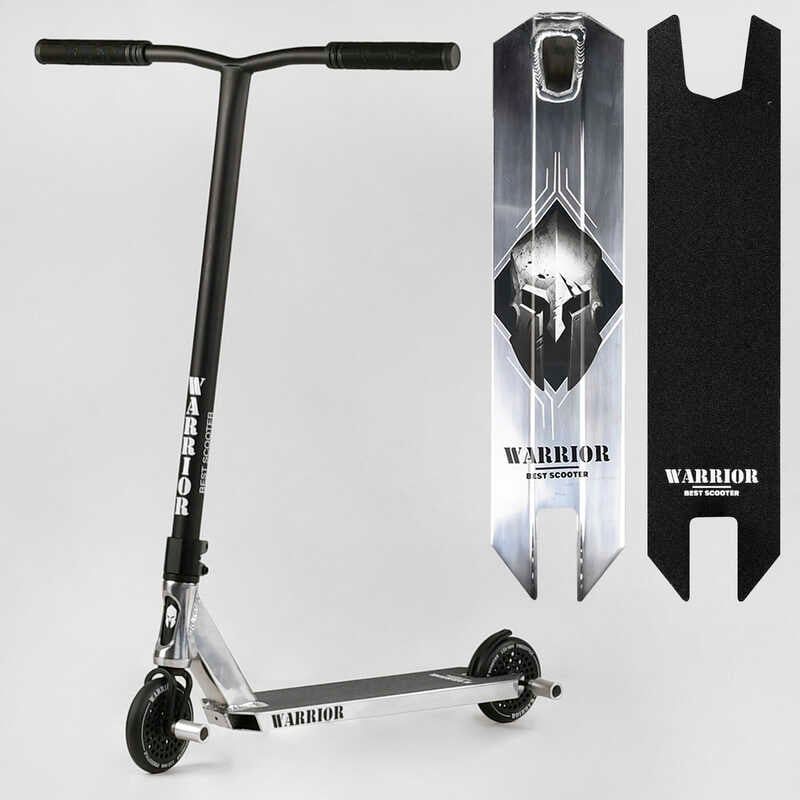 Самокат трюковий "Best Scooter" Warrior, HIC-система, ПЕГИ, алюмінієвий диск та дека, колеса PU, d=120мм, ширина керма 58 см фото 1 Самокат трюковий "Best Scooter" Warrior, HIC-система, ПЕГИ, алюмінієвий диск та дека, колеса PU, d=120мм, ширина керма 58 см фото 1