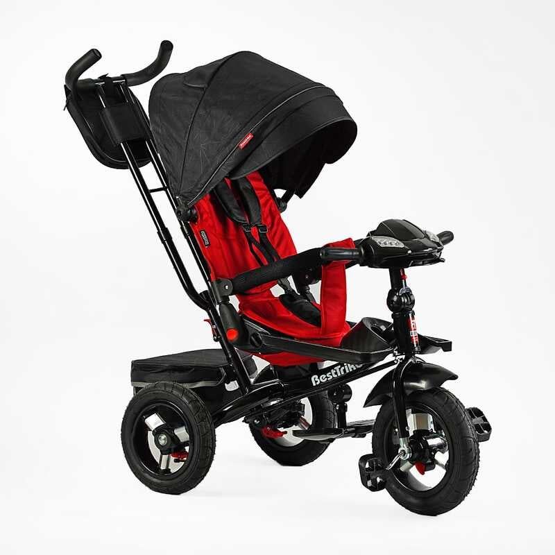 Велосипед-коляска Best Trike ПОВОРОТНЕ СИДІННЯ, СКЛАДНЕ КЕРМО, ФАРА МУЗИЧНА З USB, Bluetooth НАДУВНІ КОЛЕСА, ПУЛЬТ ВКЛЮЧЕННЯ СВІТЛА І ЗВУКУ  фото 1