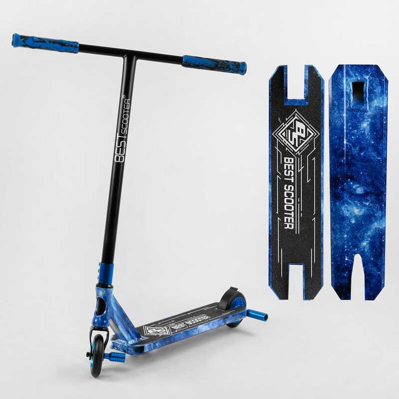 Самокат трюковий "Best Scooter" (HIC-система, ПЕГИ, алюмінієвий диск та дека з ПРИНТОМ, колеса PU, d = 110мм, ширина керма - 60 см) фото 1 Самокат трюковий "Best Scooter" (HIC-система, ПЕГИ, алюмінієвий диск та дека з ПРИНТОМ, колеса PU, d = 110мм, ширина керма - 60 см) фото 1