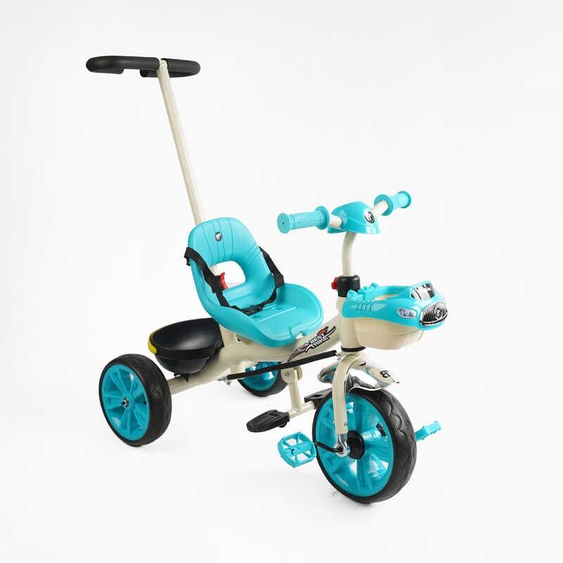 Велосипед 3-х колесный BS-70815 Best Trike колеса EVA переднее 10”, заднее 8”, стальная рама, УКР.  Озвучка, родительская ручка, в коробке  фото 1