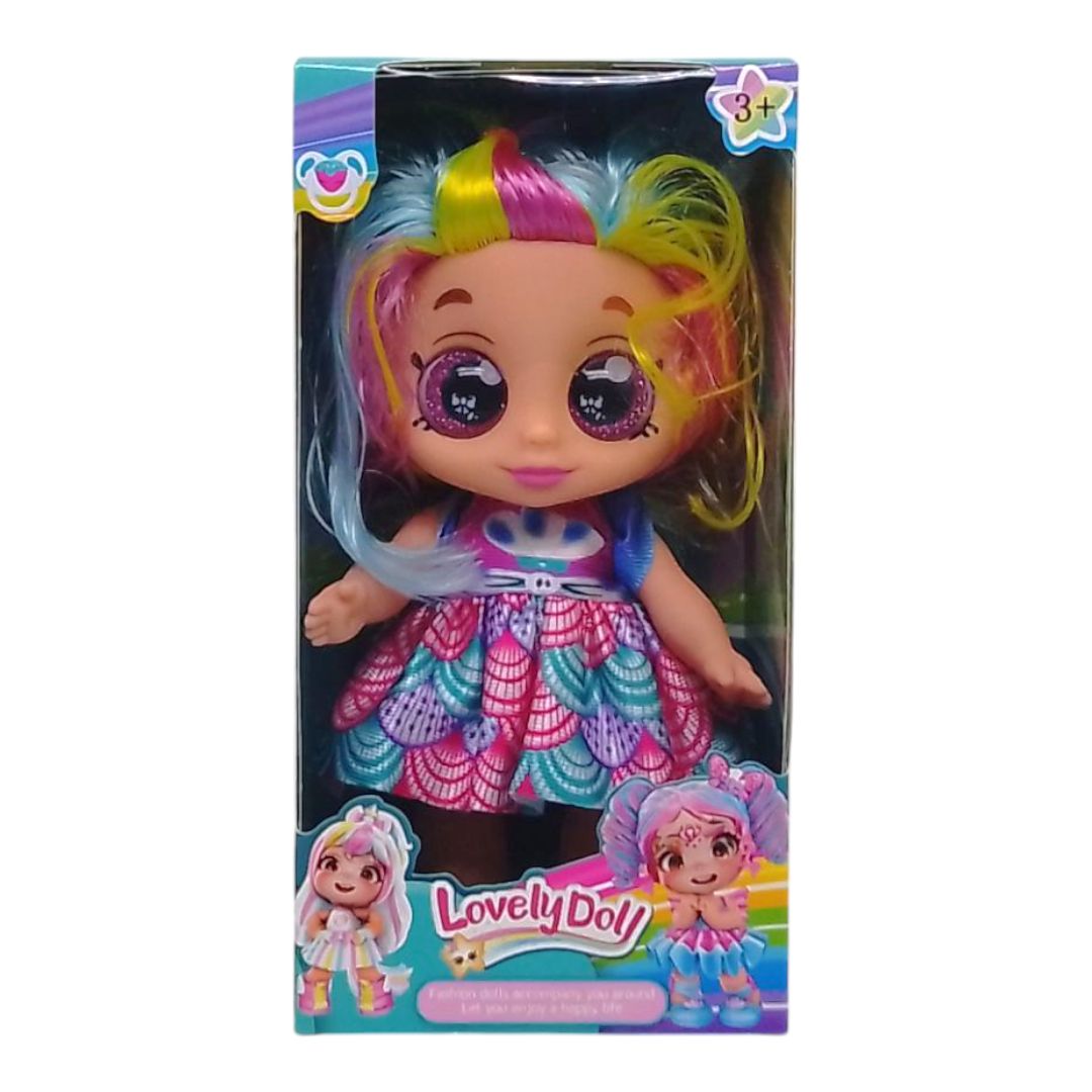 Лялька "Lovely Doll", 22 см, підсвічування, весела пісенька (веселкова) фото 1 Лялька "Lovely Doll", 22 см, підсвічування, весела пісенька (веселкова) фото 1