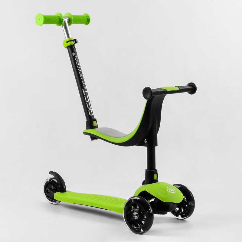 Самокат триколісний Best Scooter PL-315 колеса PU зі світлом, сидіння, батьківська ручка, в коробці фото 1 Самокат триколісний Best Scooter PL-315 колеса PU зі світлом, сидіння, батьківська ручка, в коробці фото 1