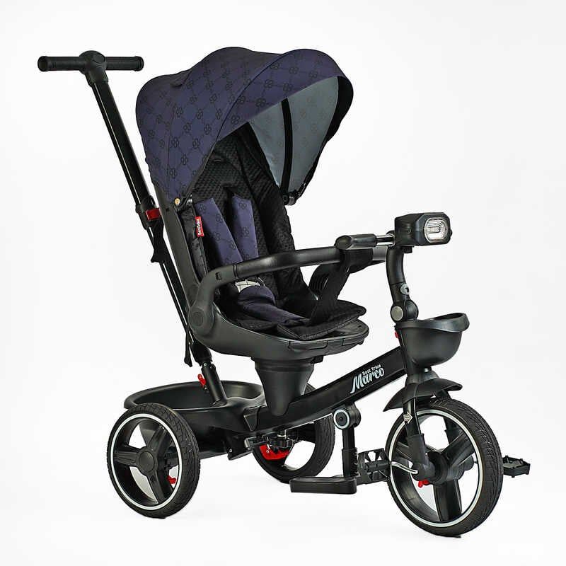 Велосипед "BestTrike Marco" (поворотне сидіння, складне кермо, колеса з прогумованим PU, кошик, телескопічна ручка, фара музична) фото 1 Велосипед "BestTrike Marco" (поворотне сидіння, складне кермо, колеса з прогумованим PU, кошик, телескопічна ручка, фара музична) фото 1
