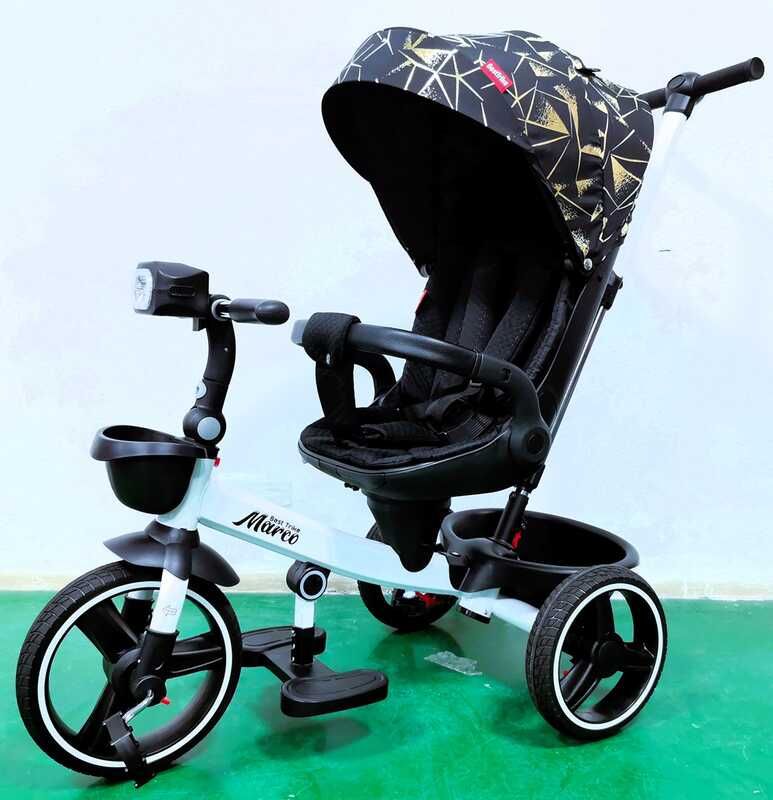 Велосипед 9155 BestTrike Marco (1) поворотне сидіння, складне кермо, колеса з прогумованим PU, кошик, телескопічна ручка, фара музична фото 1 Велосипед 9155 BestTrike Marco (1) поворотне сидіння, складне кермо, колеса з прогумованим PU, кошик, телескопічна ручка, фара музична фото 1