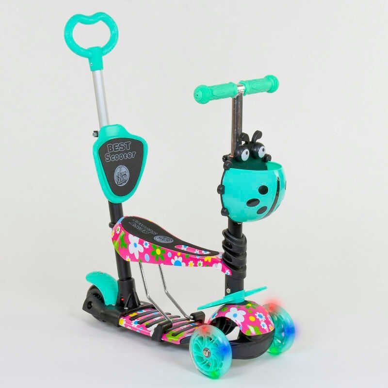 Самокат 5в1 43702 (1) Best Scooter, АБСТРАКЦІЯ, PU колеса, ПІДСВІТКА КОЛІС, в коробці фото 1 Самокат 5в1 43702 (1) Best Scooter, АБСТРАКЦІЯ, PU колеса, ПІДСВІТКА КОЛІС, в коробці фото 1