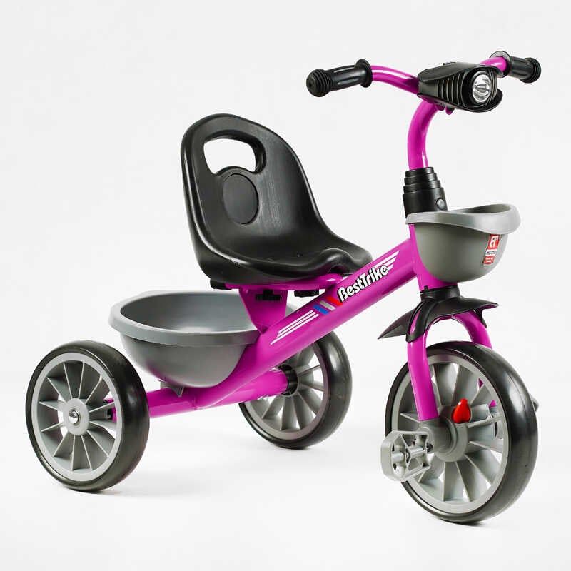 Велосипед 3-х колісний BS-44101 Best Trike (1) колеса EVA переднє 12’’, заднє 10’’, сталева рама, фара з музикою та світлом, 1 пісня українською та 2 англійською, 2 кошики, в коробці фото 1 Велосипед 3-х колісний BS-44101 Best Trike (1) колеса EVA переднє 12’’, заднє 10’’, сталева рама, фара з музикою та світлом, 1 пісня українською та 2 англійською, 2 кошики, в коробці фото 1