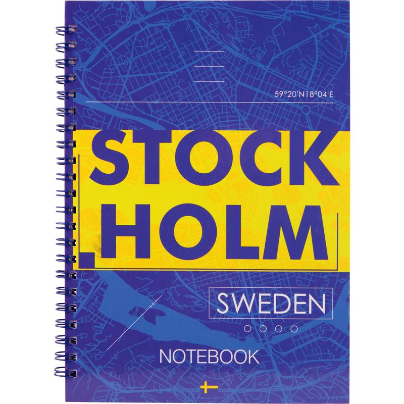 Блокнот на спіралі тверда обкл. , А5, 96арк. Stockholm фото 1 Блокнот на спіралі тверда обкл. , А5, 96арк. Stockholm фото 1