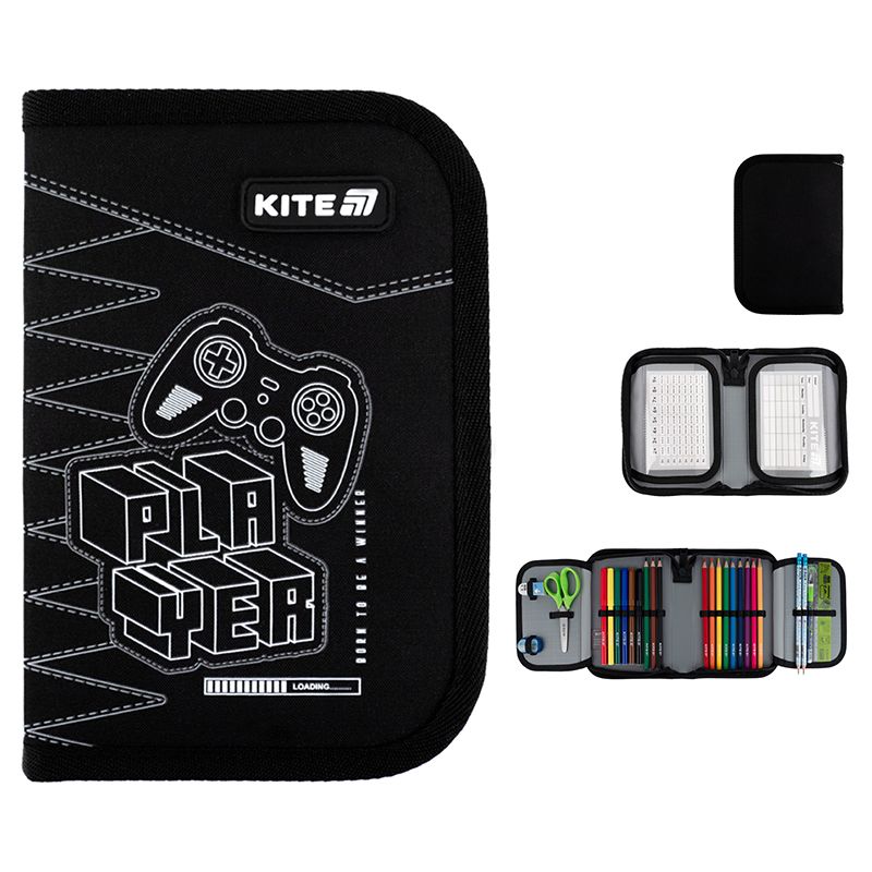 Пенал Kite 1 від. , 2 відв. , з наповненням 622H Player  фото 1