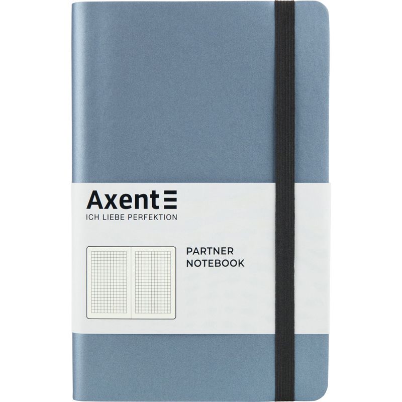 Книга записна Partner Soft, 125*195, 96арк, кліт, срібн-синя фото 1 Книга записна Partner Soft, 125*195, 96арк, кліт, срібн-синя фото 1