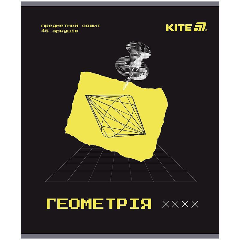 Зошит предметн.  48 арк. , кл. , гібр лак+УФ, Techno, геометрія  фото 1