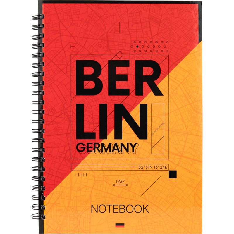 Блокнот на спіралі тверда обкл. , А5, 96арк.  Berlin  фото 1