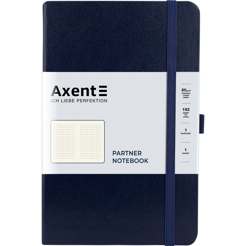 Книга записна Partner, 125*195, 96арк, кліт, синя фото 1 Книга записна Partner, 125*195, 96арк, кліт, синя фото 1
