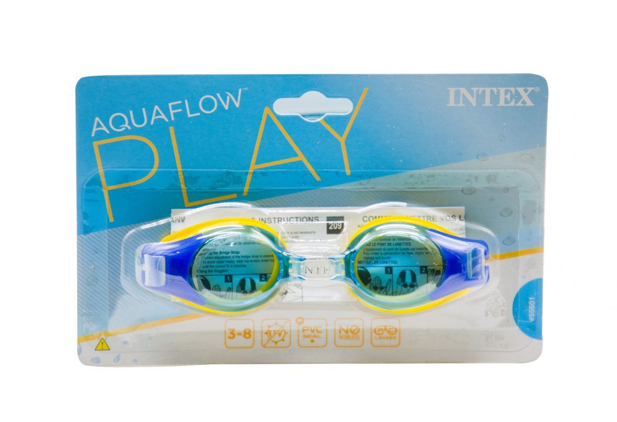 Уценка.  Окуляри для плавання "Junior Goggles" (сині) - Розклеєна упаковка  фото 1