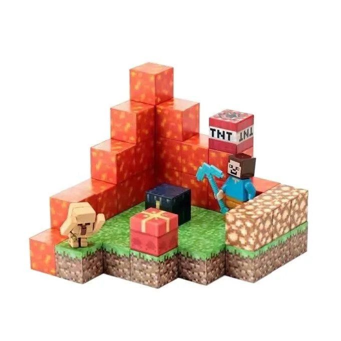 Конструктор магнитный "Майнкрафт/Minecraft" 56 элементов, фигурки героев, в коробке  фото 1