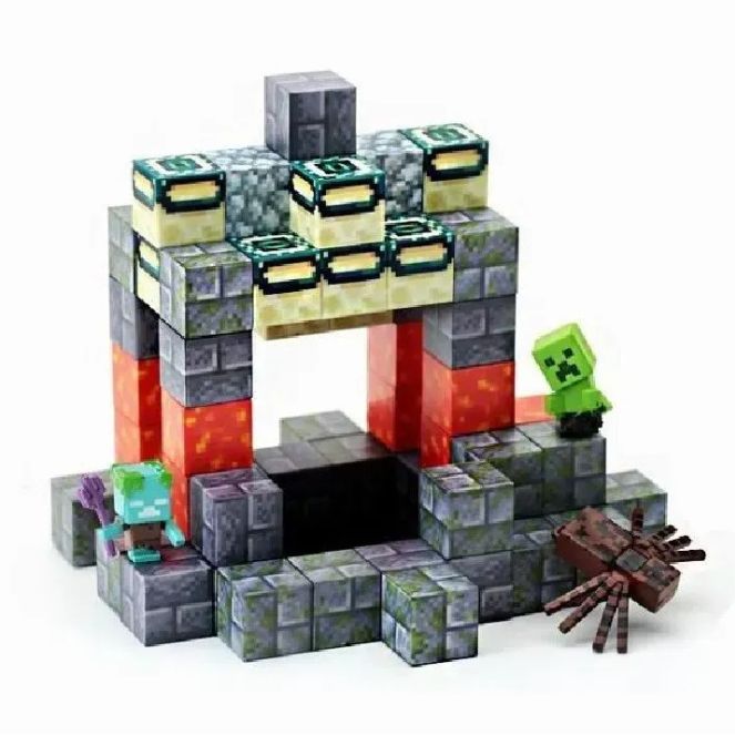 Конструктор магнитный "Майнкрафт/Minecraft" 68 элементов, фигурки героев, в коробке  фото 1