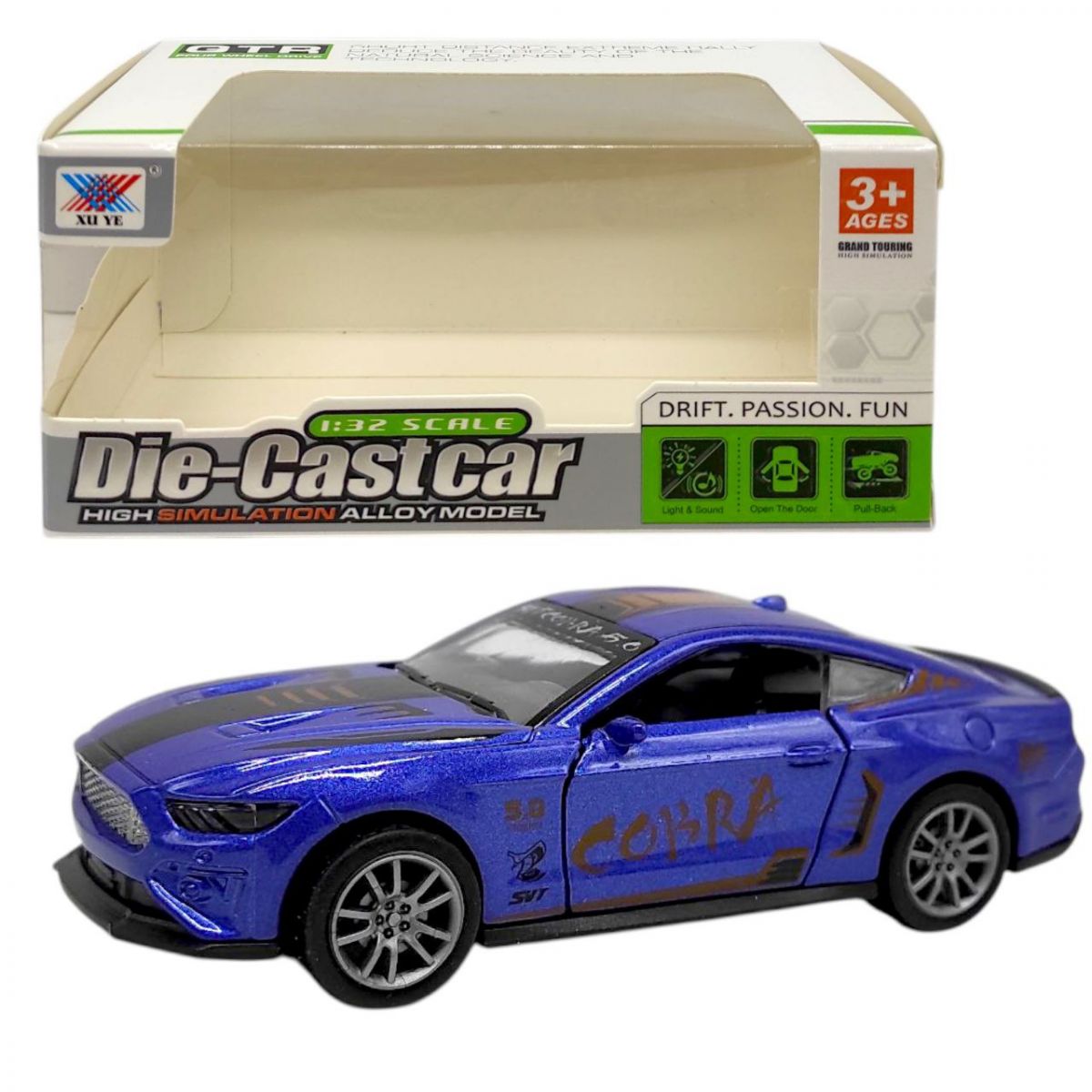 Машинка 1:32 металева MUSTANG COBRA (СИНІЙ)  фото 1