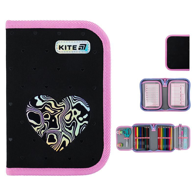 Пенал Kite 1 від. , 2 відв. , з наповненням 622H Love is фото 1 Пенал Kite 1 від. , 2 відв. , з наповненням 622H Love is фото 1