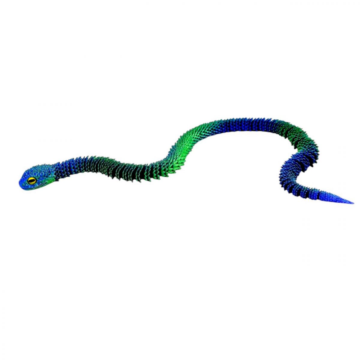 Іграшка рухлива 3D Змія 60см (Синьо-зелена)  фото 1