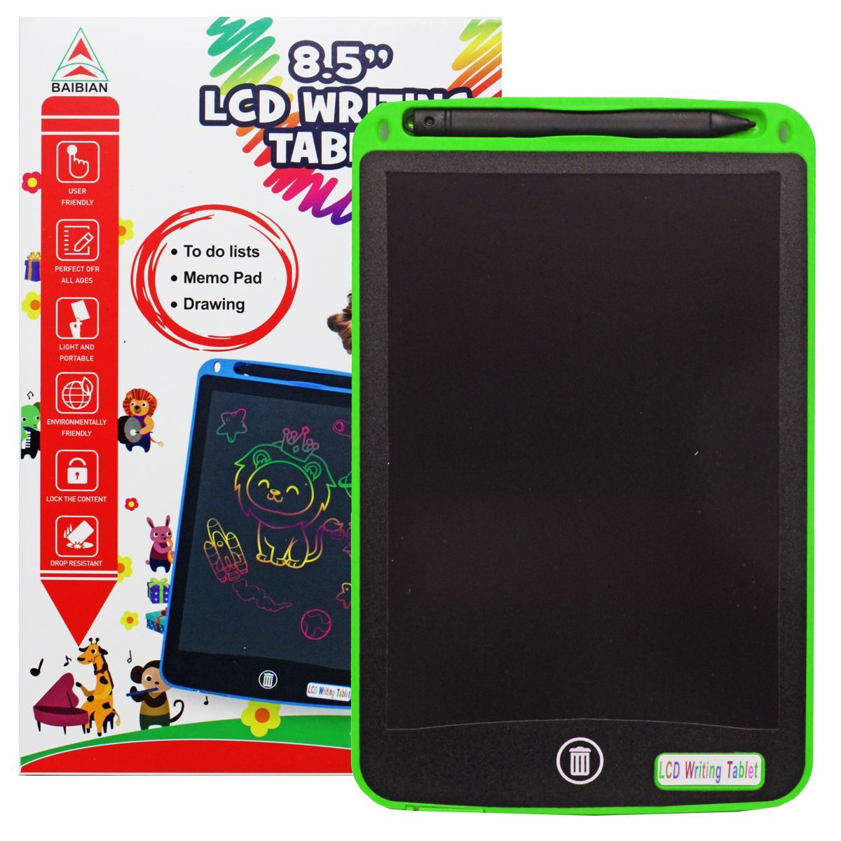 Уцінка.  Планшет для малювання "LCD Writing tablet" (зелений) Не працює корзина  фото 1