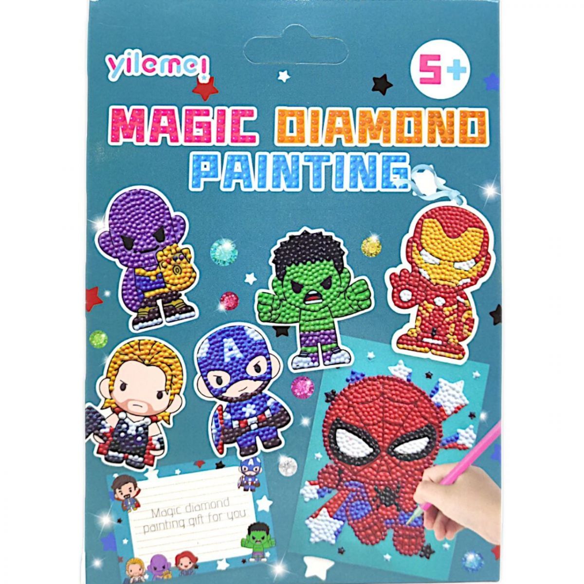 Уцінка.  Алмазна мозаїка "Magic Diamond Painting: Супергерої" - Помята упаковка,  фото 1