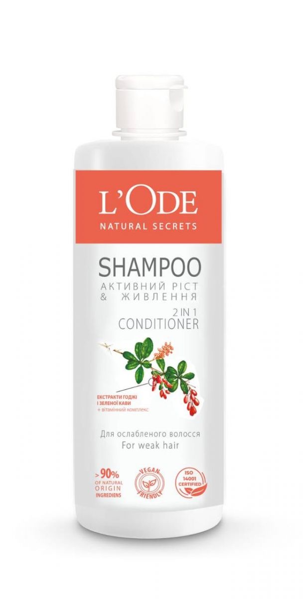 L'Ode Natural Secrets Шампунь 400мл для ослабленого волосся  фото 1