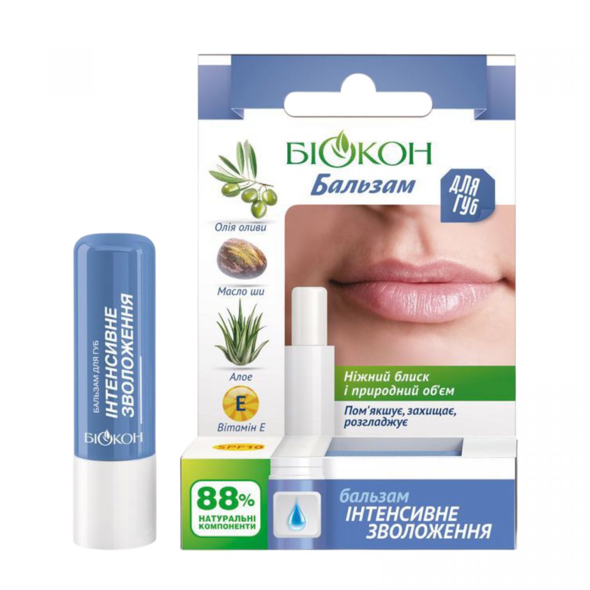 Біокон бальзам для губ Інтенсивне зволоження 4,6г  фото 1