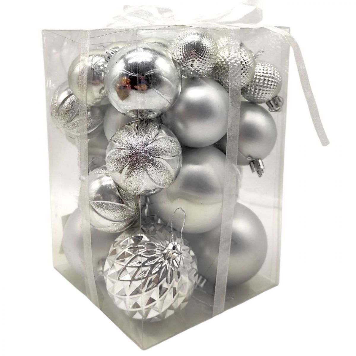 Новорічні прикраси кульки, 30 штук, (БІЛІ)  фото 1